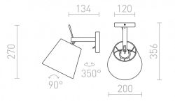 JERSEY ścienna biała chrom 230V E27 42W