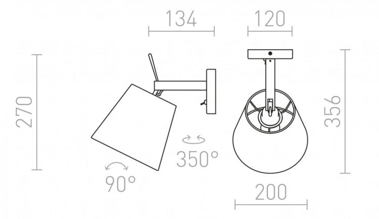 JERSEY ścienna biała chrom 230V E27 42W