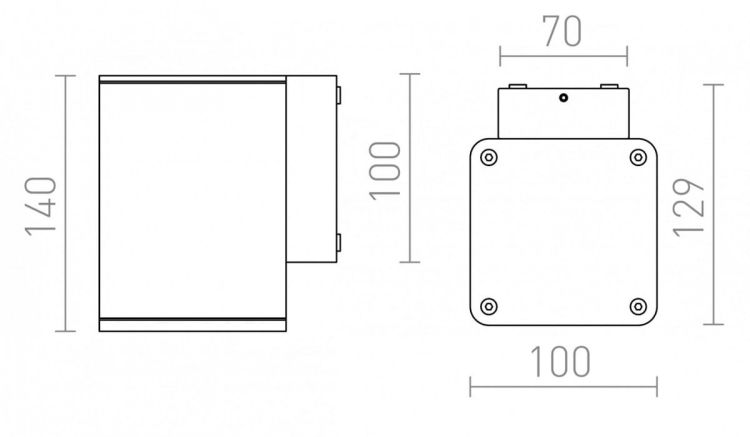 MIZZI SQ I ścienna antracyt  230V LED 12W 44° IP54  3000K