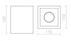 JACK SQ sufitowa  gipsowa 230V LED GU10 15W