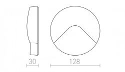 RENO R ścienna szara  230V LED 2W IP65  3000K