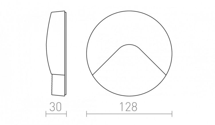 RENO R ścienna szara  230V LED 2W IP65  3000K