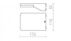 VIRGO ścienna antracyt  230V LED 9W IP65  3000K