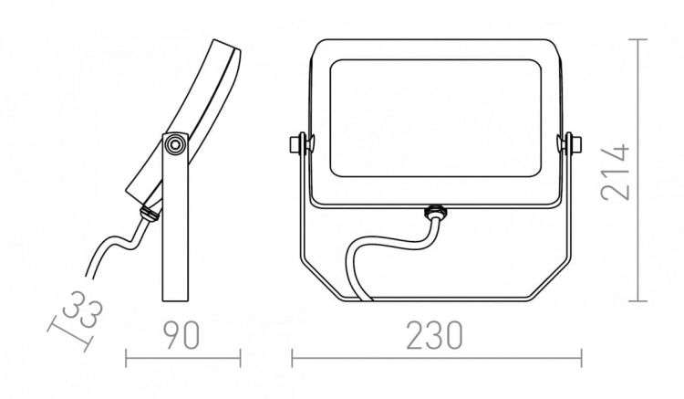 ROB reflektor zewnętrzny czarna  230V LED 20W 120° IP65  3000K