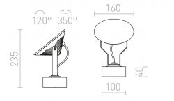 FOX reflektor zewnętrzny antracyt  230V LED 9W 120° IP65  3000K