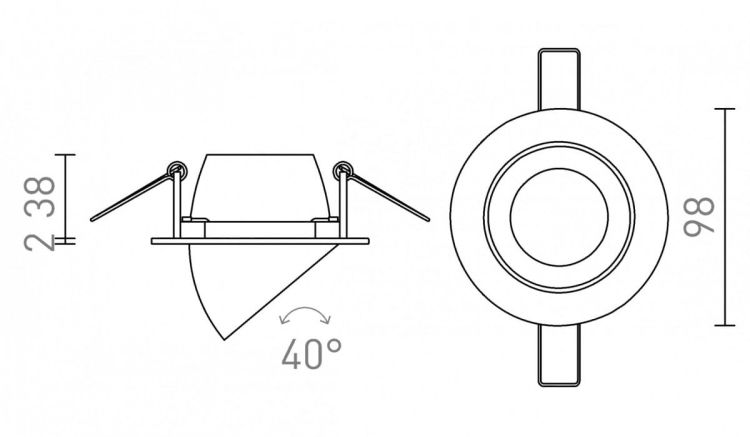 VIP wychylna  nikiel mat 230V GU10 50W