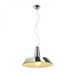GOLDIE 46 wisząca biała  chrom 230V E27 42W
