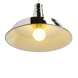 GOLDIE 46 wisząca biała  chrom 230V E27 42W