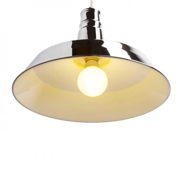 GOLDIE 46 wisząca biała  chrom 230V E27 42W