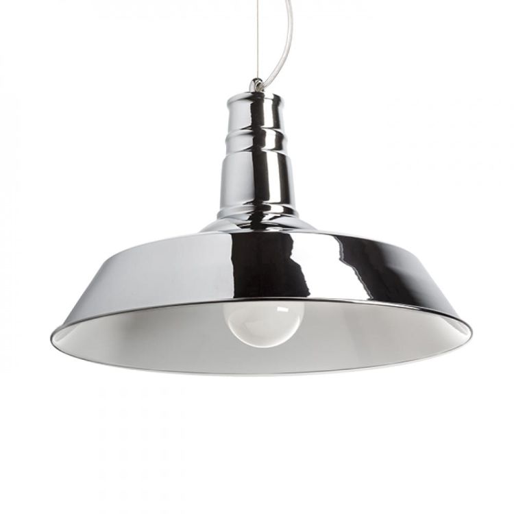 GOLDIE 46 wisząca biała  chrom 230V E27 42W