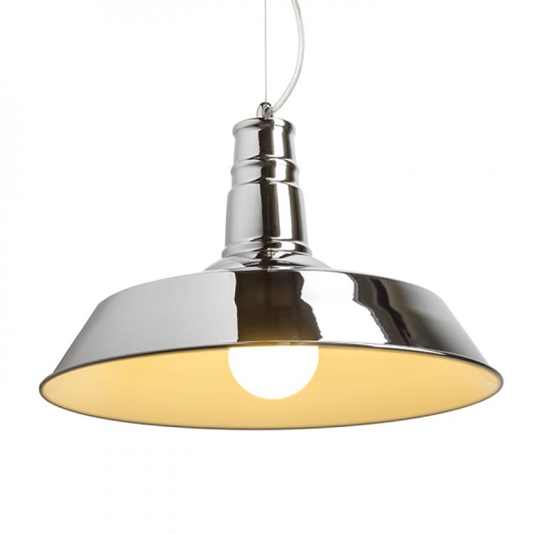 GOLDIE 46 wisząca biała  chrom 230V E27 42W