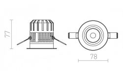 RINO wpuszczana bez pierścienia   230V LED 10W 36° IP65  3000K