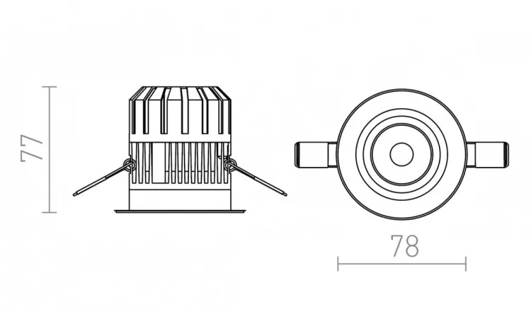 RINO wpuszczana bez pierścienia   230V LED 10W 36° IP65  3000K