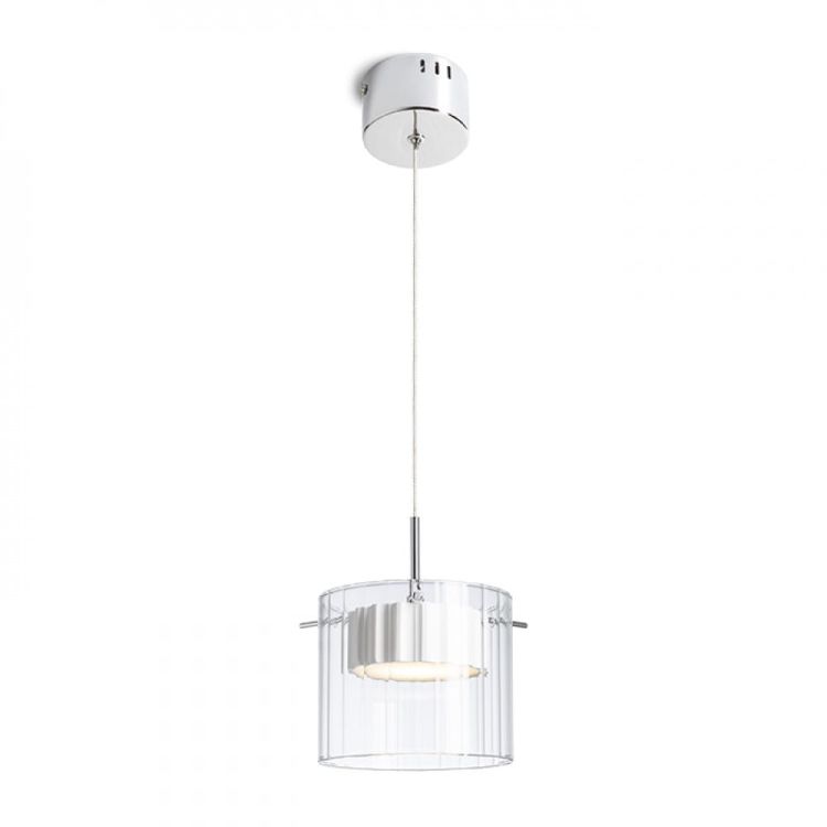 ESTRA I wisząca biała szkło przezroczyste 230V LED 5W  3000K