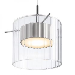 ESTRA I wisząca biała szkło przezroczyste 230V LED 5W  3000K