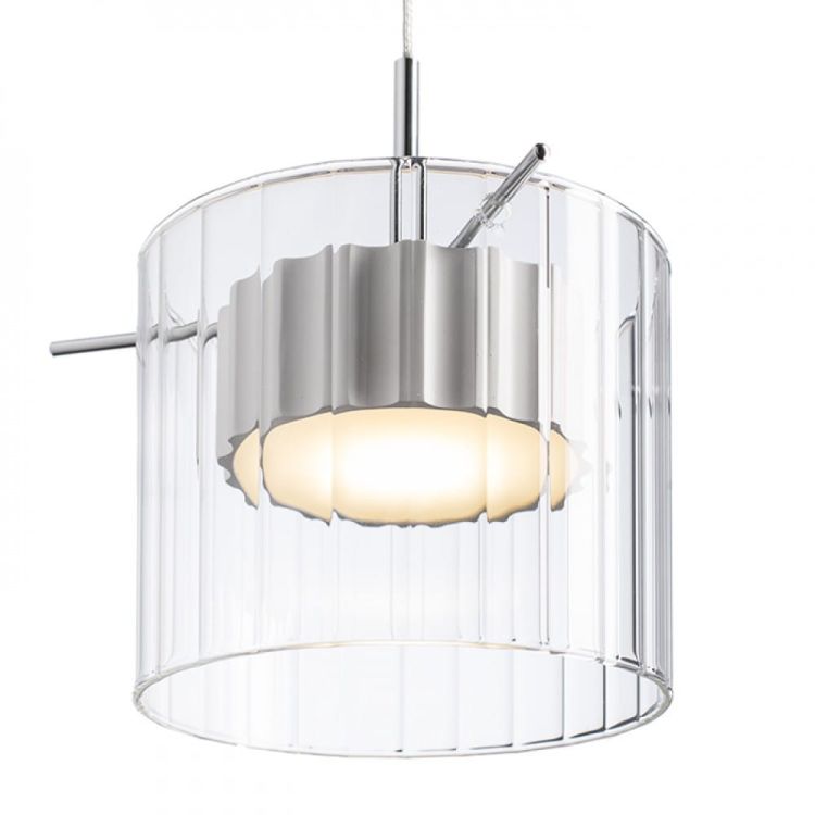 ESTRA I wisząca biała szkło przezroczyste 230V LED 5W  3000K