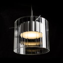 ESTRA I wisząca biała szkło przezroczyste 230V LED 5W  3000K