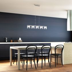 ESTRA V wisząca biała szkło przezroczyste 230V LED 5x5W  3000K