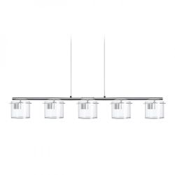 ESTRA V wisząca biała szkło przezroczyste 230V LED 5x5W  3000K