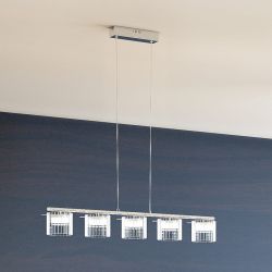 ESTRA V wisząca biała szkło przezroczyste 230V LED 5x5W  3000K