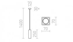 JACK RC wisząca  gipsowa 230V GU10 35W