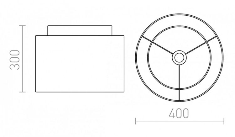 DOUBLE 40/30 abażur  Chintz limetkowa/białe PCV  max. 23W