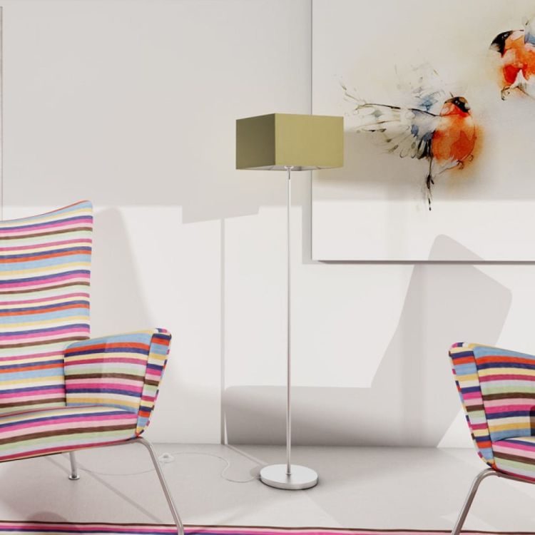 TEMPO 30/19 abażur Chintz oliwkowa/folia srebrna max. 23W