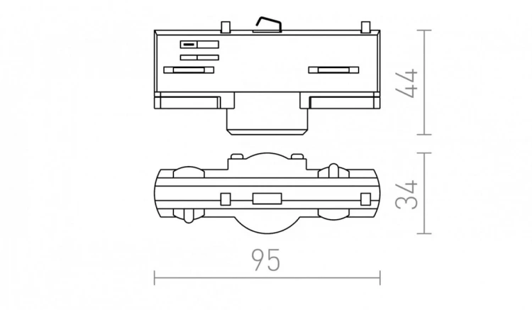 EUTRAC adapter do szyny  3-faz czarna  230V