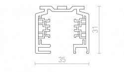 EUTRAC 3m szyna 3-faz biała  230V