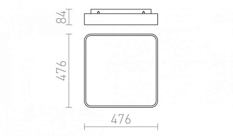 MENSA SQ 48 sufitowa  aluminium szczotkowane 230V LED 56W  3000K