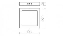 SLENDER SQ 22 natynkowa  nikiel mat 230V LED 18W  3000K