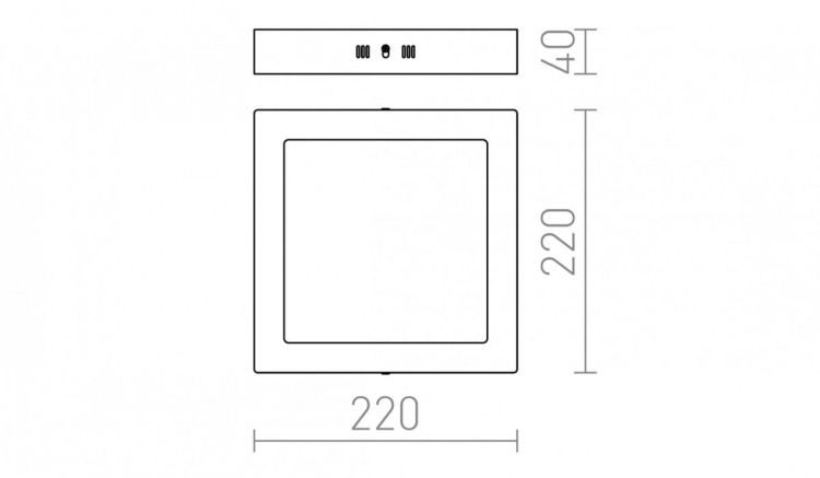 SLENDER SQ 22 natynkowa  nikiel mat 230V LED 18W  3000K