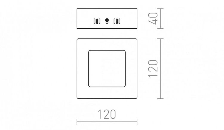SLENDER SQ 12 natynkowa  nikiel mat 230V LED 6W  3000K