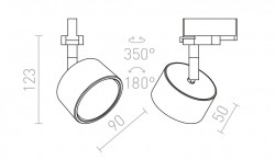 PIXIE do szyny  3-faz biała chrom 230V LED GX53 7W
