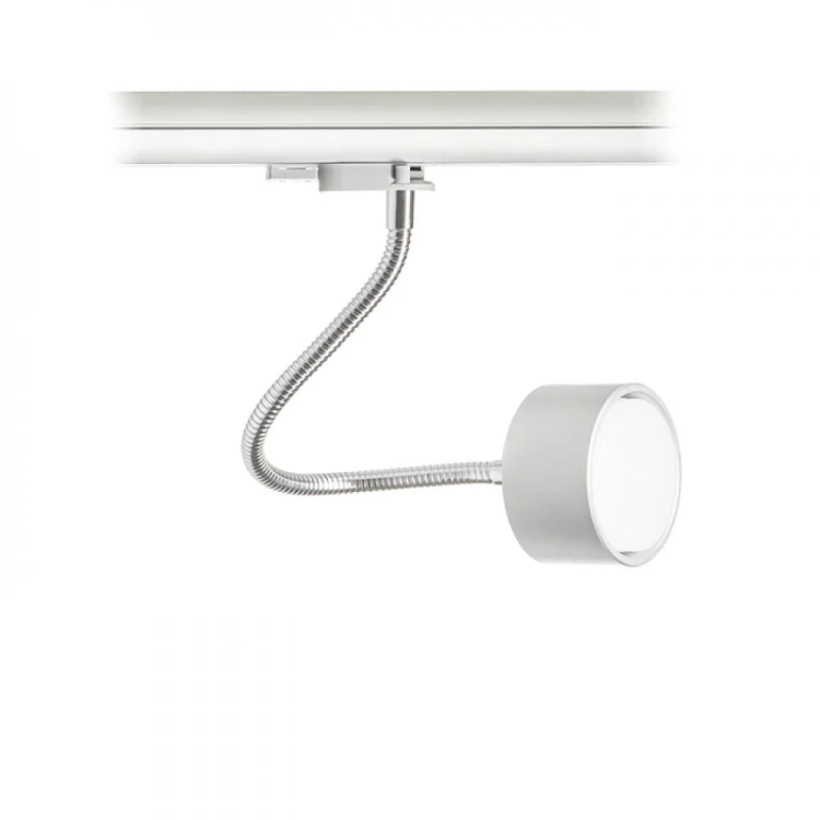PIXIE na elastycznym ramieniu do szyny 3-faz srebrno-szara chrom 230V LED GX53 7W