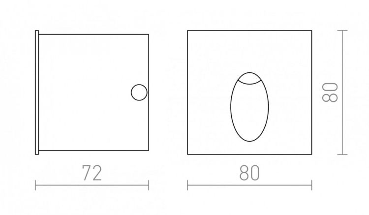 ELICA SQ zewnętrzna  nikiel mat 230V LED 3W IP54  3000K