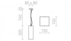 LUCIA 30x10 wisząca  szkło satynowe/chrom 230V E27 42W