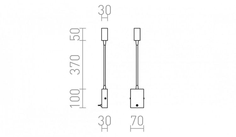 VERSA ścienna  nikiel mat 230V LED 3W 40°  3000K