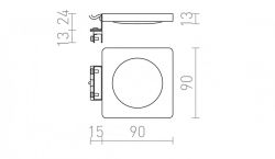 YOLO SQ nad lustro  chrom 12V= LED 4W IP44  3000K