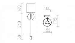 VERSA ścienna z abażurem biała nikiel mat 230V E27 LED 42+3W 40°  3000K