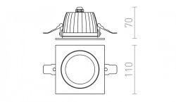 AMIGA SQ DIMM biała  230V LED 8W 40° IP65  3000K