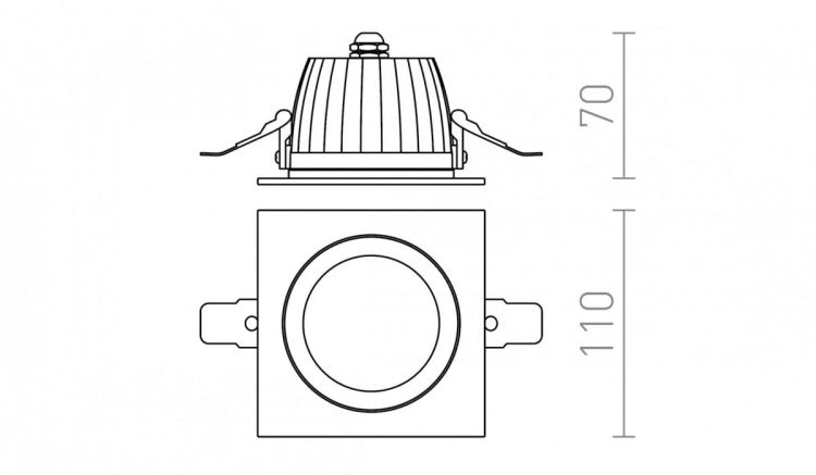 AMIGA SQ DIMM biała  230V LED 8W 40° IP65  3000K