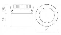 ERGO wpuszczana  chrom 230V LED 5W  3000K