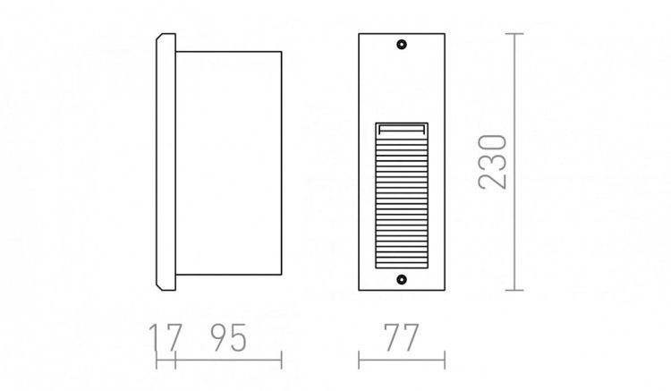 FACA wpuszczana srebrno-szara  230V LED 2W IP54  3000K
