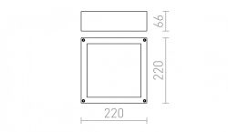 SCOTT sufitowa srebrno-szara  230V LED 9.8W IP54  3000K