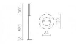 VADIS 90 podłogowa antracyt  230V LED 8W IP54  3000K