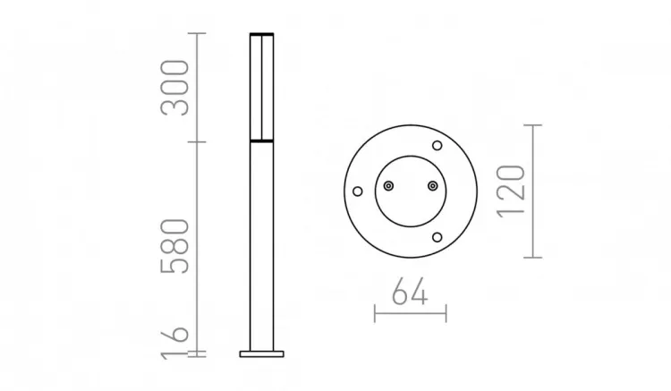 VADIS 90 podłogowa antracyt  230V LED 8W IP54  3000K