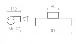 VADIS ścienna antracyt  230V LED 8W IP54  3000K