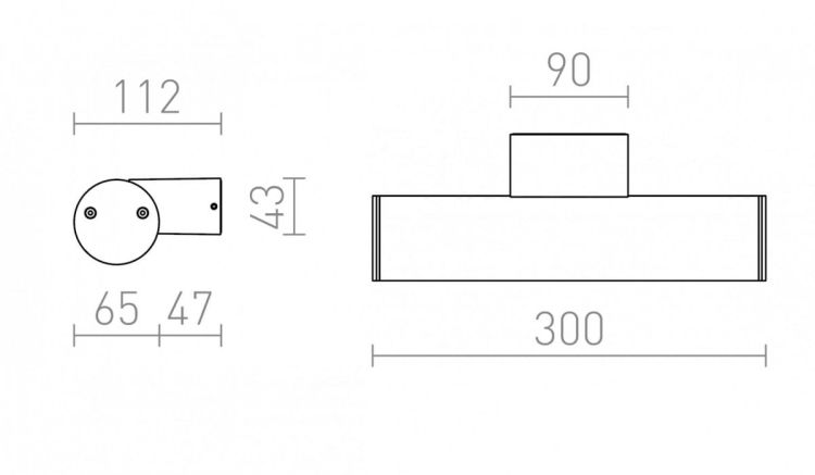 VADIS ścienna antracyt  230V LED 8W IP54  3000K