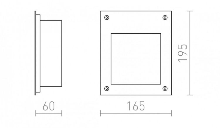 AKORD wpuszczana w ścianę  stal nierdzewna 230V LED 3W IP65  3000K